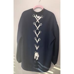 Zara Navy Blue Trafaluc Collection Sweatshirt Oversized Size Medium